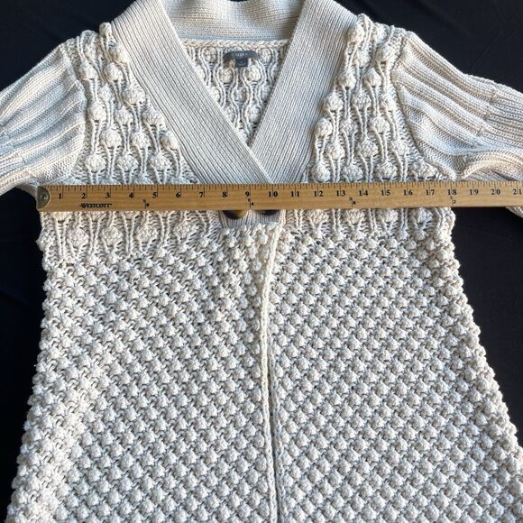 Apt 9 Fisherman Cardigan Sweater Womens Large Cream Coastal Cable Knit Fisherman - Picture 8 of 11